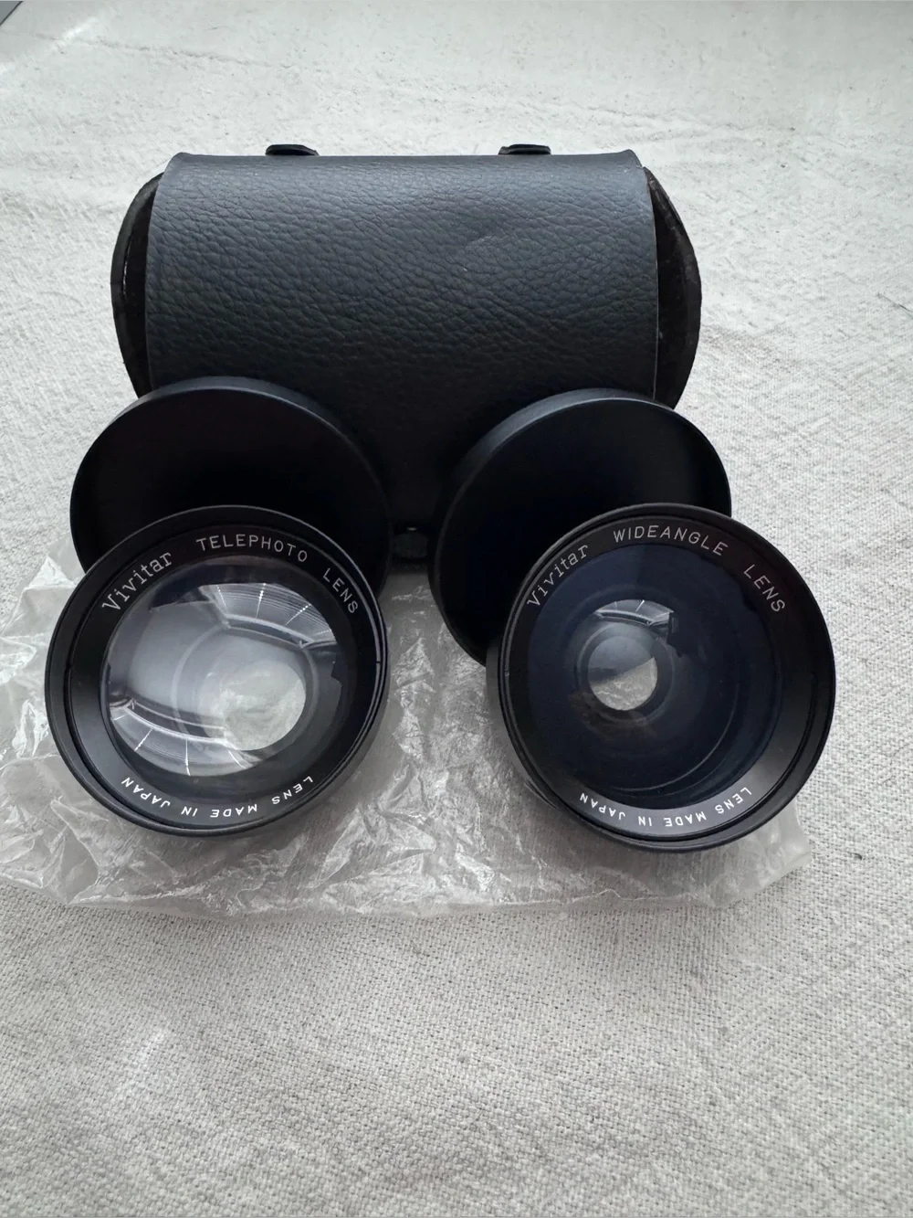 Vintage Vivitar Wide-Angle and Telephoto Auxiliary Lens Set with Case
